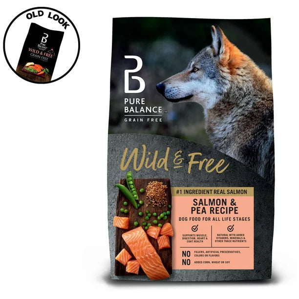 Pure Balance Wild & Free Salmon & Pea Recipe Dry Dog Food, Grain-Free, 4 lbs