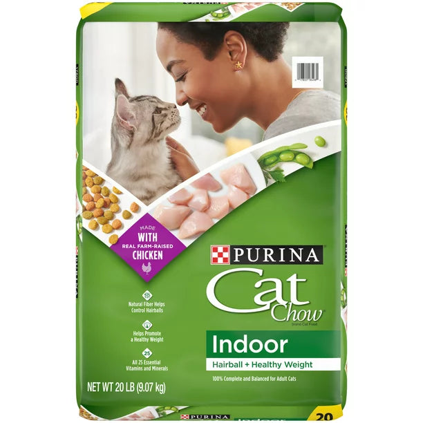 Purina Cat Chow Indoor Dry Cat Food, Hairball + Healthy Weight - 25 lb. Bag