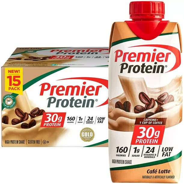 Premier Protein 30g High Protein Shake, Café Latte (11 fl. oz., 15 pk.)