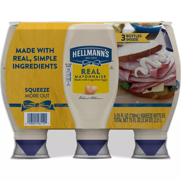 Hellmann's Real Mayonnaise (25 oz., 3 pk.)