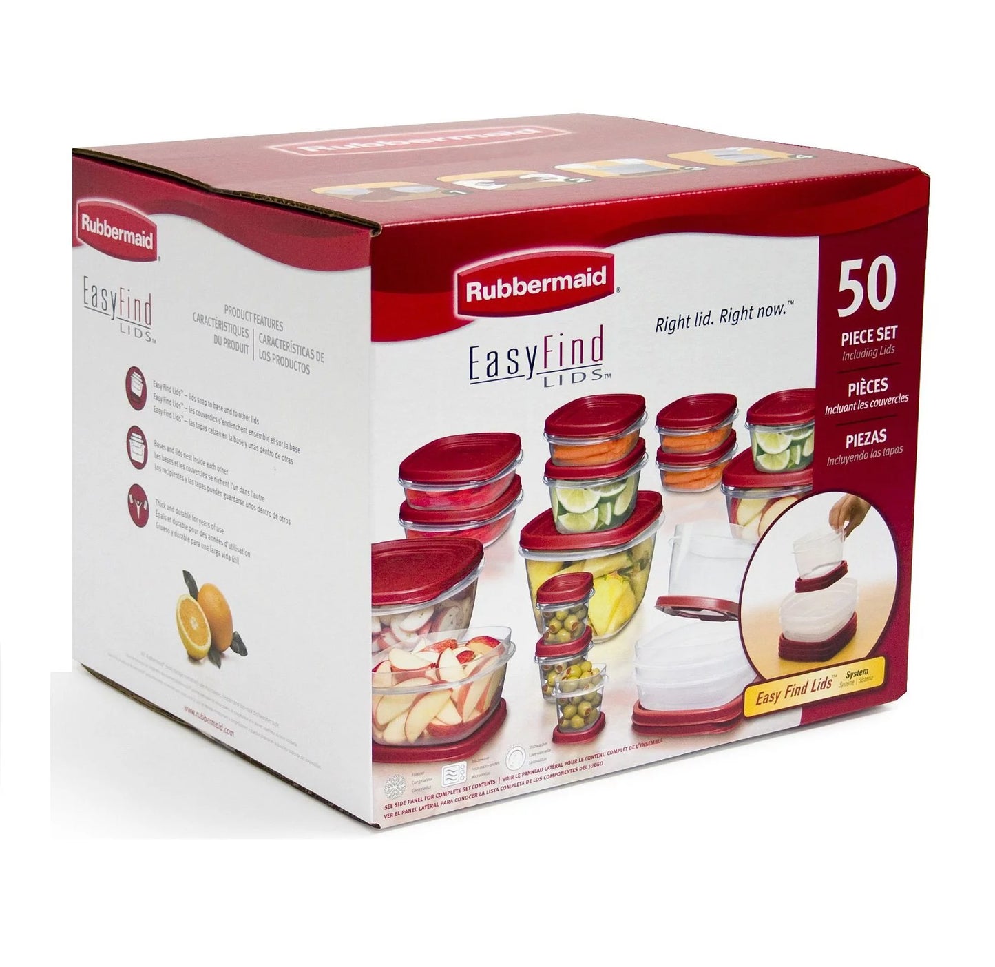 Rubbermaid 50-Piece EasyFindLids Vented Food Storage Set