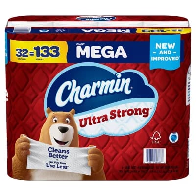 Charmin Ultra Strong Toilet Paper Giant Mega Roll (253 sheets/roll, 32 rolls)