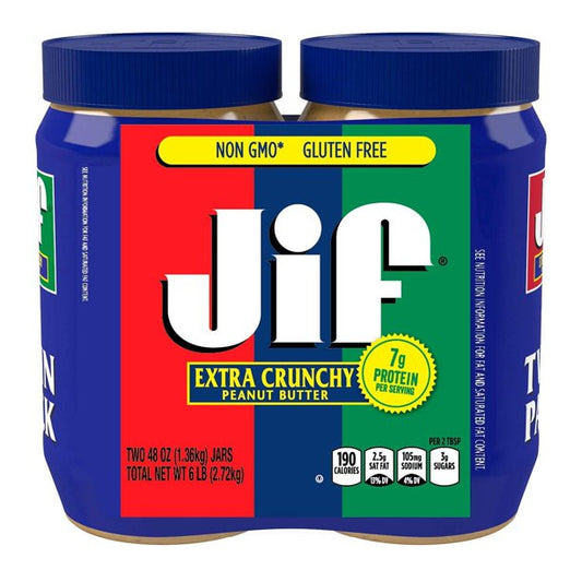 Jif Extra Crunchy Peanut Butter  (48 oz., 2 pk.)