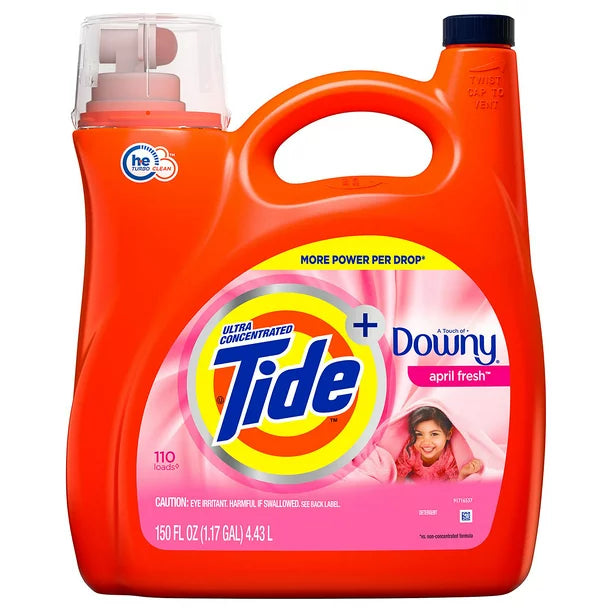 Tide + Downy Liquid Laundry Detergent, April Fresh (150 fl. oz., 110 loads)