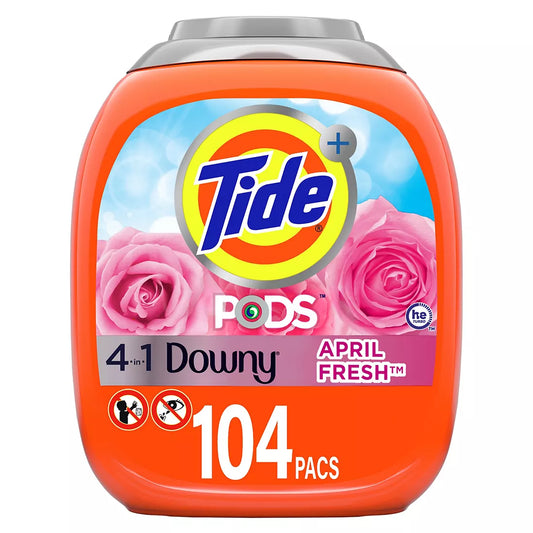 Tide PODS with Downy, Liquid Laundry Detergent Pacs in April Fresh, 104 ct.