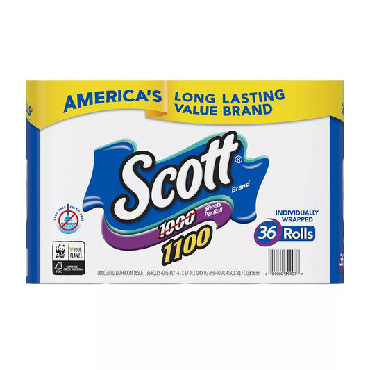 Scott 1100-Sheets, 1-Ply Bath Tissue, 36 ct.