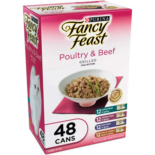 Fancy Feast Canned Wet Cat Food Variety Pack (3 oz., 48 ct.) - Choose Your Flavor