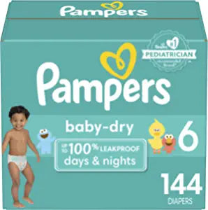 Diapers Size 6, 144 Count - Pampers Baby Dry Disposable Baby Diapers