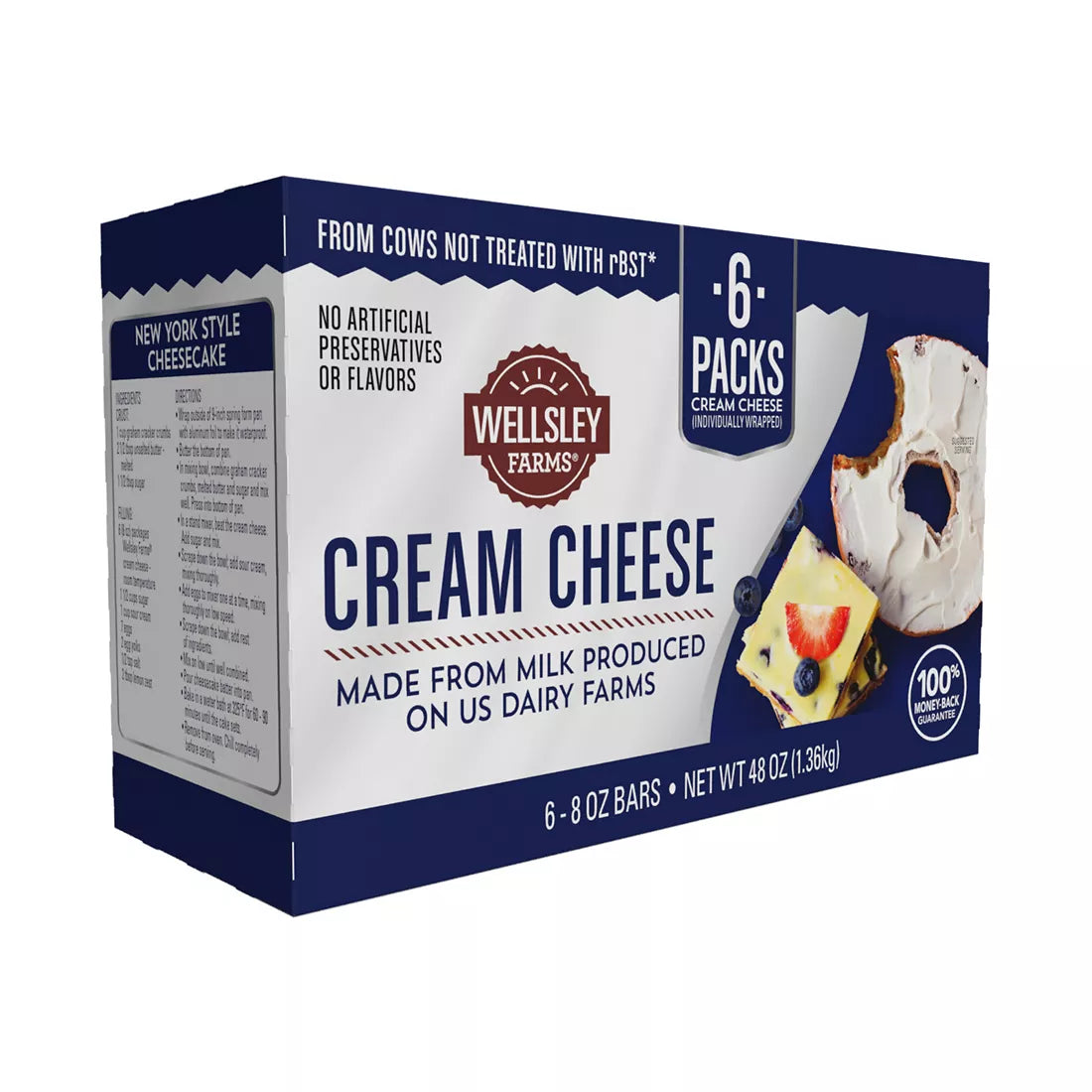 Wellsley Farms Cream Cheese Bar, 6 ct