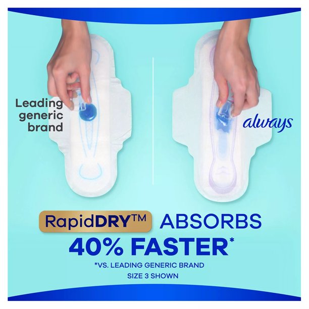 Always Ultra Thin Long Super Pads, Unscented - Size 2 (92 ct.)