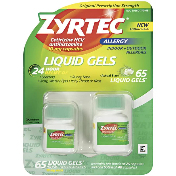 Zyrtec 24 Hour Allergy Relief Liquid Gels (65 ct.)