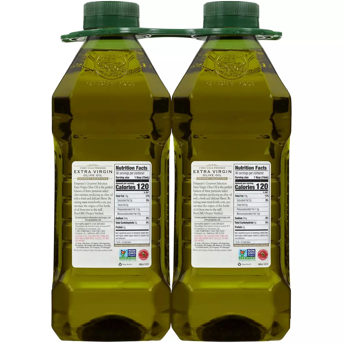 Pompeian Gourmet Selection Extra Virgin Olive Oil, First Cold Pressed, Fresh and Fruity Flavor, 2 pk./48 fl. oz.