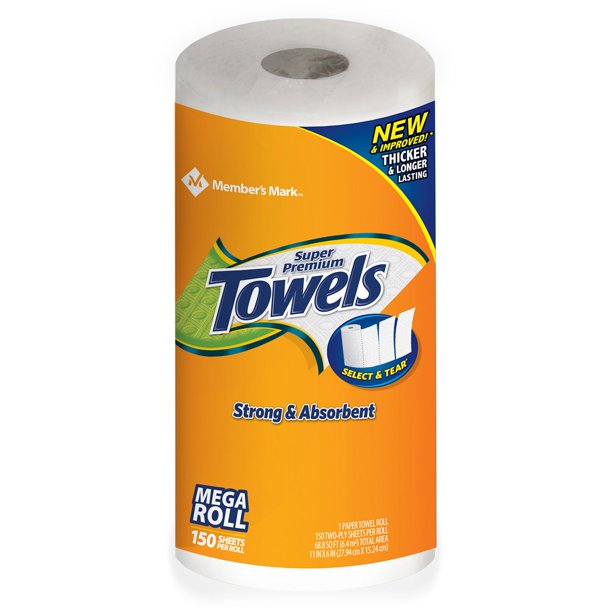 Member's Mark Super Premium 2-Ply Select & Tear Paper Towels (150 sheets/roll, 15 rolls)