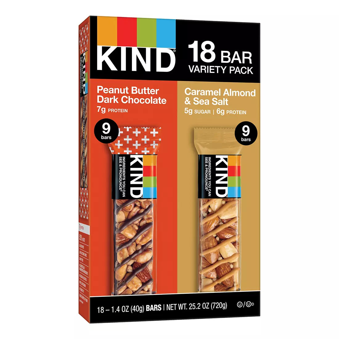 KIND Peanut Butter Dark Chocolate and Caramel Almond & Sea Salt Bars