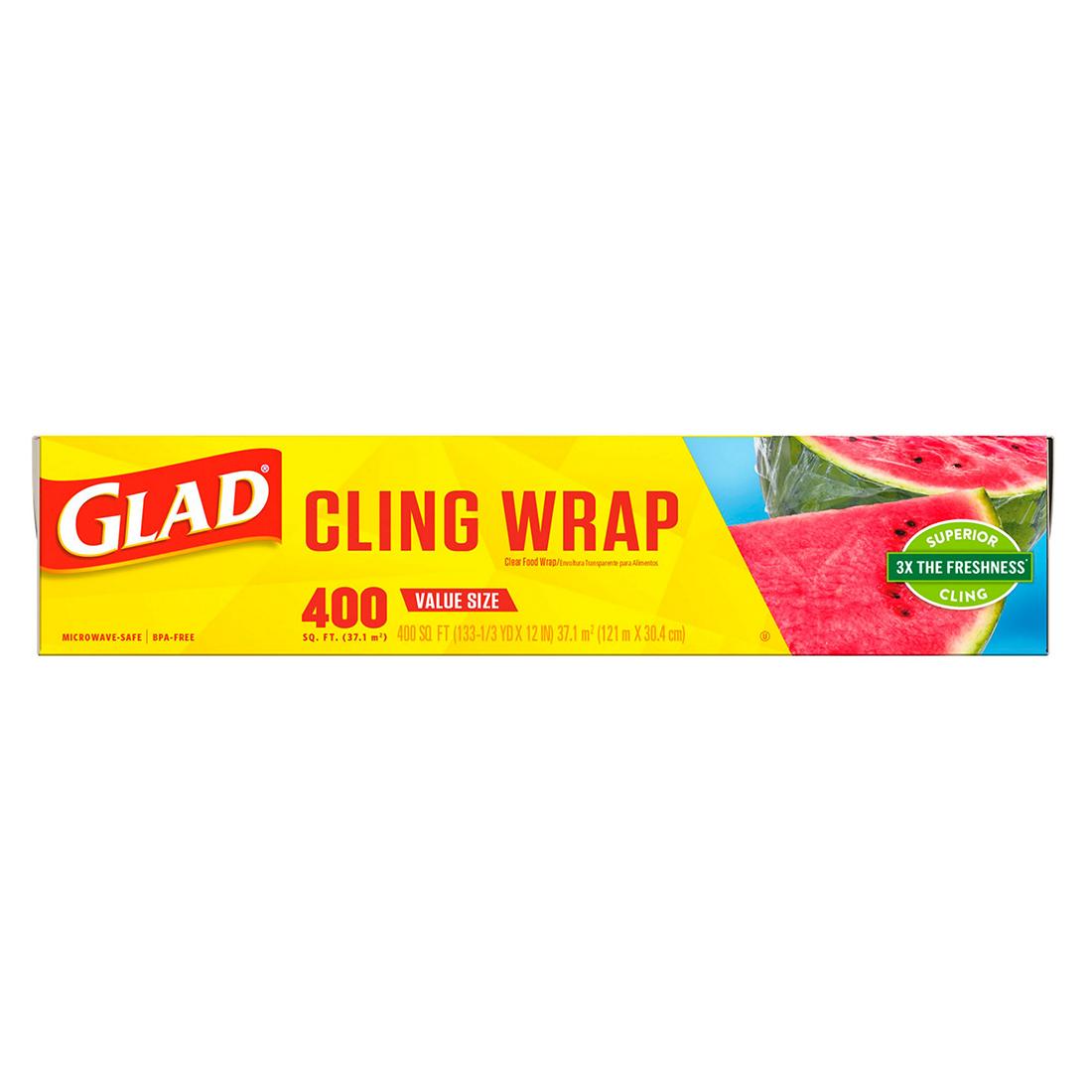 Glad Cling Plastic Wrap, 2 pk./400 sq. ft. - Clear