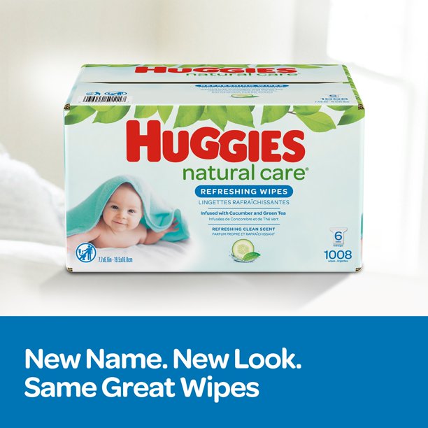 Huggies Cucumber and Green Tea Natural Care Sensitive Baby Wipes, 1088 ct.