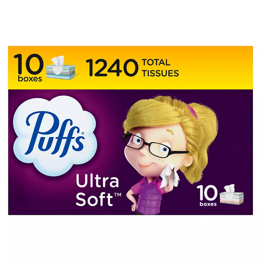 Puffs Ultra Soft and Strong Facial Tissues, 10 ct.