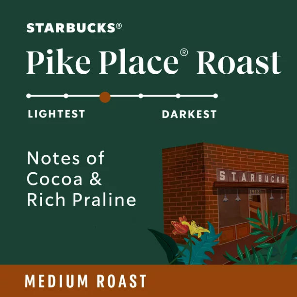 Starbucks Pike Place Roast, Ground Coffee, Medium Roast, 28 oz