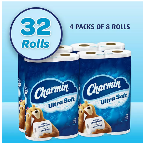 Charmin Ultra Soft Toilet Paper Super Plus Rolls (201 sheets/roll, 32 rolls)