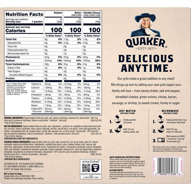 Quaker Instant Grits, Variety Pack (46 pk.)