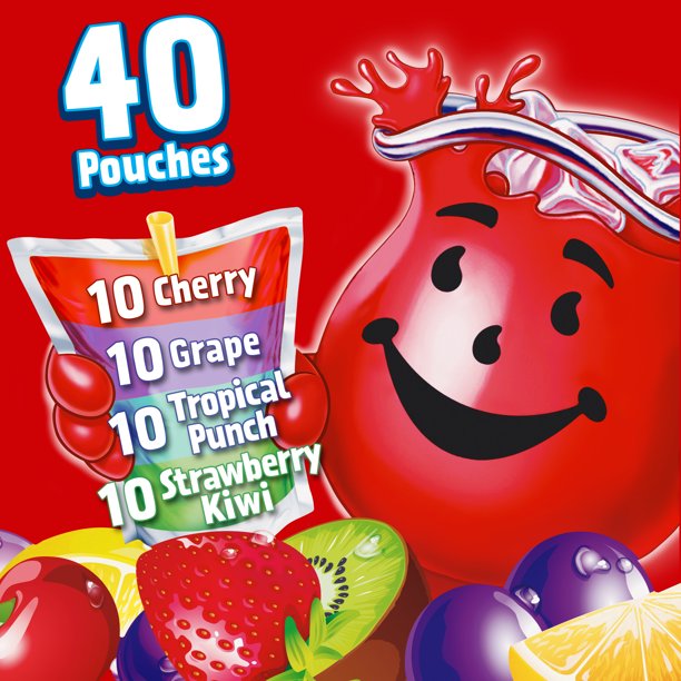 Kool-Aid Jammers Tropical Punch, Grape and Cherry Artificially Flavored Soft Drink Variety Pack (6 fl. oz., 40 pk.)