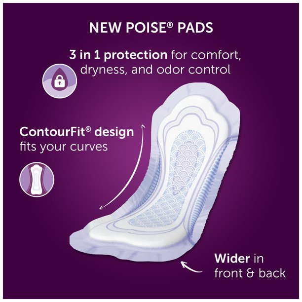 Poise Incontinence & Postpartum Pads, Maximum Absorbency, Long (156 ct.)