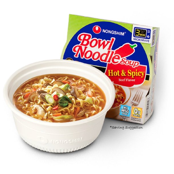 Nong Shim Hot & Spicy Bowl Noodle Soup, 12 pk./3.03 oz.