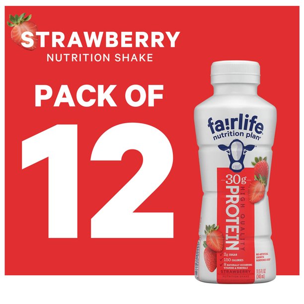 Fairlife Nutrition Plan Strawberry, 30g Protein Shake (11.5 fl. oz., 12 pk.)