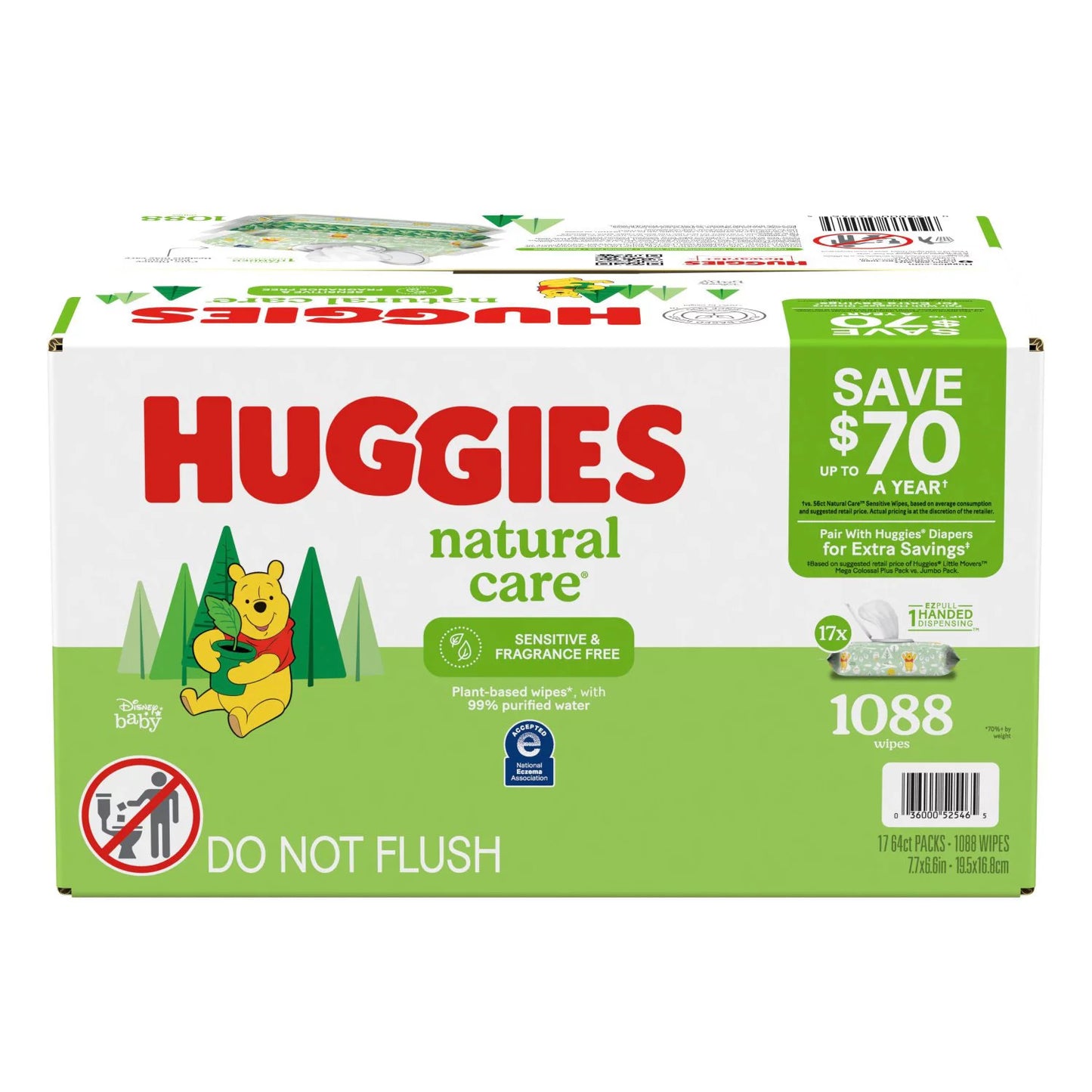 Huggies Natural Care Sensitive Baby Wipes, Fragrance Free (1088 wipes)