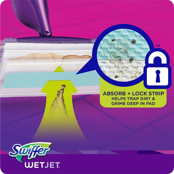 Swiffer Wetjet Mopping Refill Pack (2 bottles of cleaner + 32 refill pads)