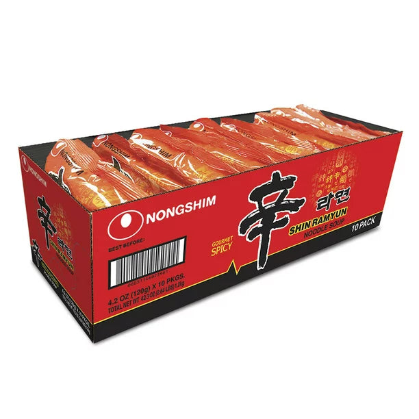 Nongshim Shin Ramyun Spicy Beef Ramen Noodle Soup (4.02 oz., 18 ct.)