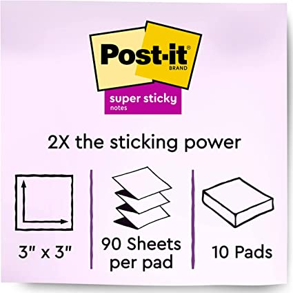 Post-it Super Sticky Pop-up Notes, 3" x 3", Supernova Neons Collection, 16 Pack, 1,440 Total Sheets