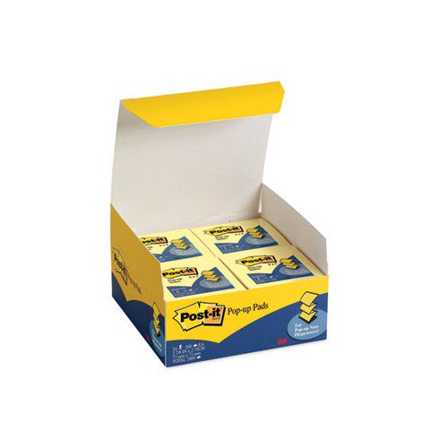 Post-it Pop-up Notes - Original Canary Yellow Pop-Up Refill, 3 x 3, 100/Pad - 24 Pads/Pack