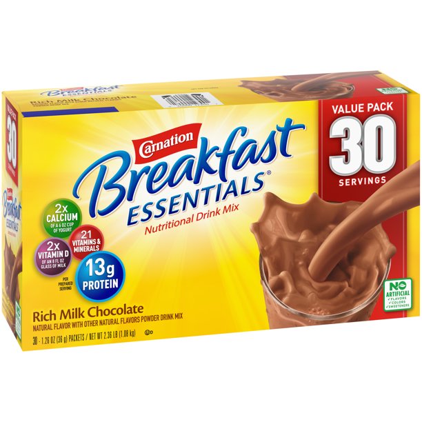 Carnation Breakfast Essentials Nutritional Drink Mix, Chocolate (30 ct.)