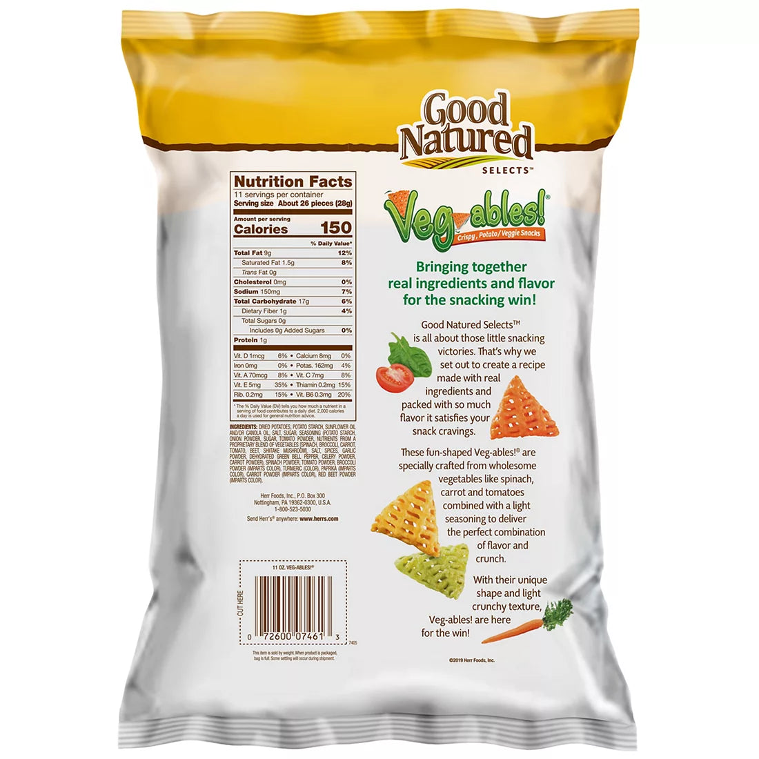 Herr's Good Natured Veg-Ables, 11 oz.