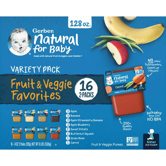 Gerber 2nd Foods Fruit & Veggie Value Pack (4 oz., 30 ct.)