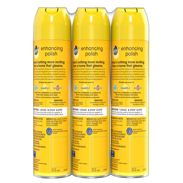 Pledge Enhancing Furniture Polish Spray, Lemon (9.7 oz., 3 pk.)