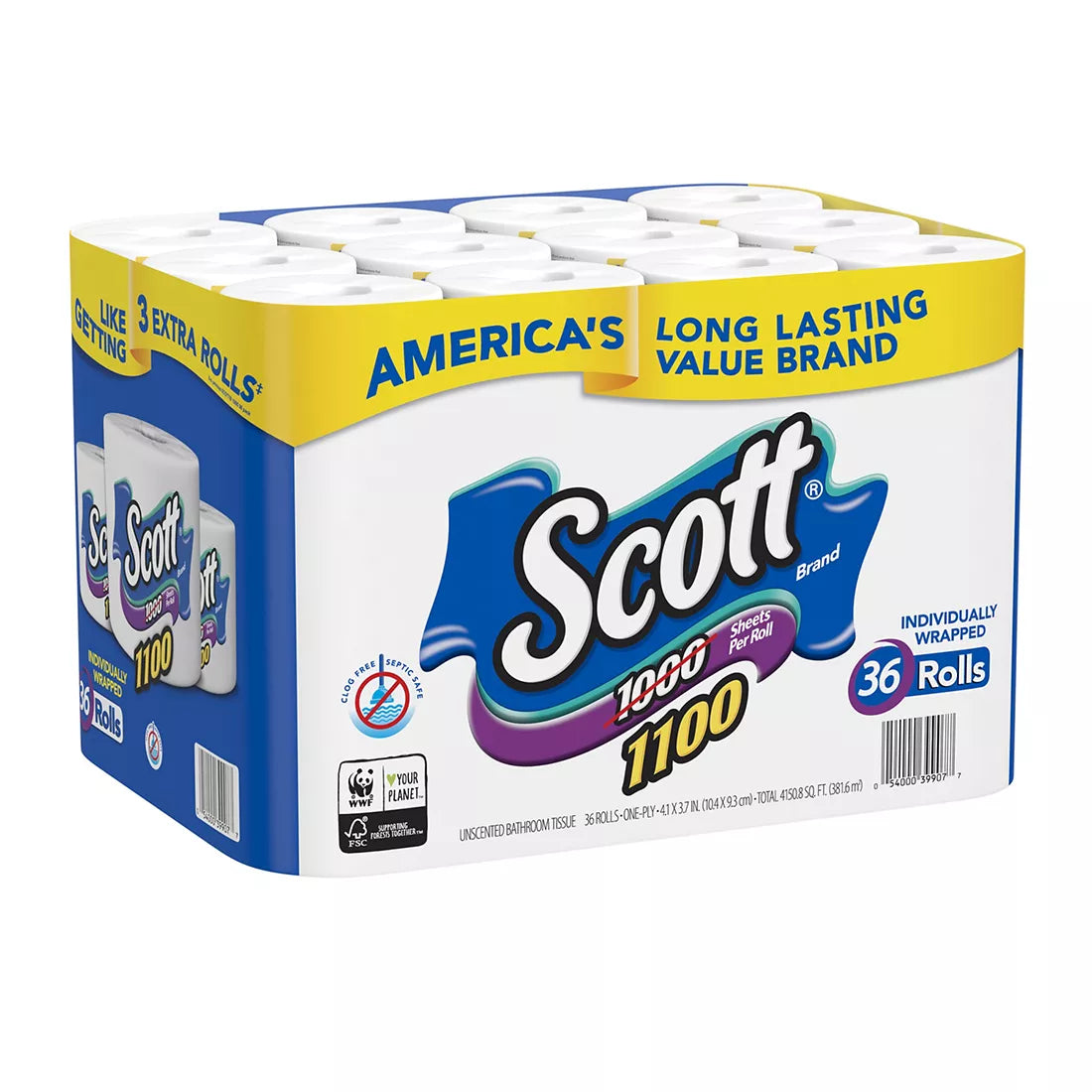 Scott 1100-Sheets, 1-Ply Bath Tissue, 36 ct.