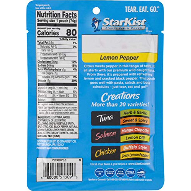 StarKist Tuna Creations, Lemon Pepper (2.6 oz.,10 pk.)