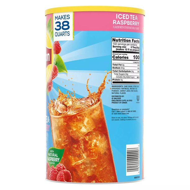 Lipton Sweetened Ice Tea Mix, Raspberry (89.8 oz.)