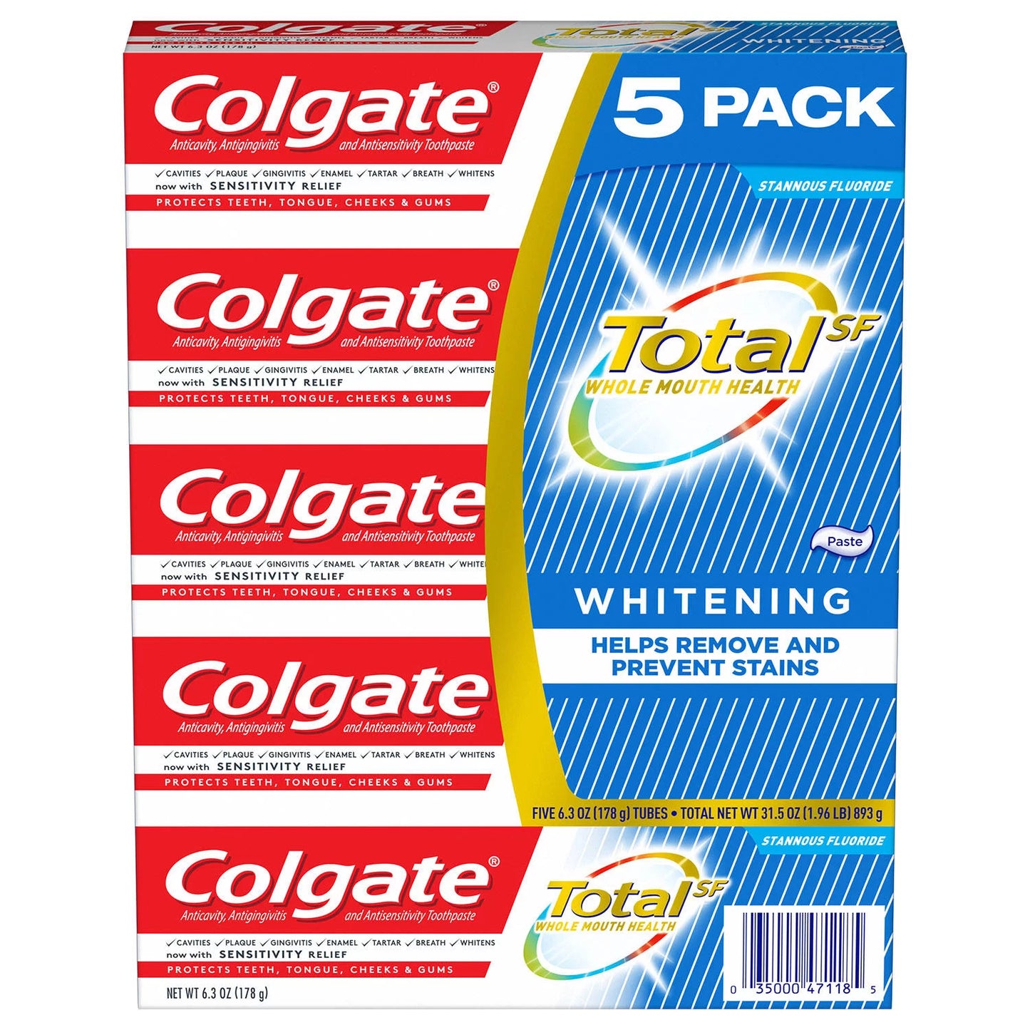 Colgate Total Whitening Toothpaste (6 oz., 5 pk.)