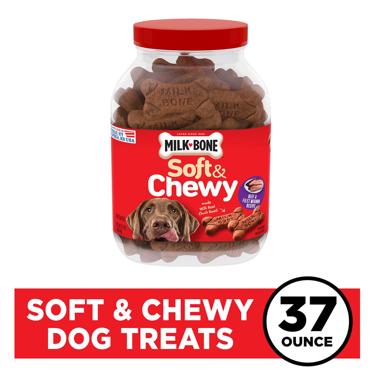 Milk-Bone Soft & Chewy Dog Snacks, Beef & Filet Mignon Recipe (37 oz.)