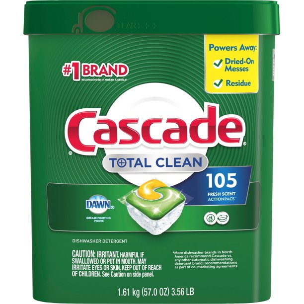 Cascade Total Clean ActionPacs, Dishwasher Detergent Pods, Fresh Scent (105 ct.)