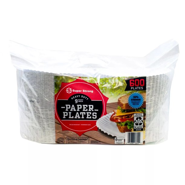 Super Strong Heavy-Duty Paper Plates, 9" (600 ct.)