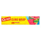 Glad Cling ‘N Seal Clear Plastic Food Wrap (400 sq. ft./roll, 2 rolls)