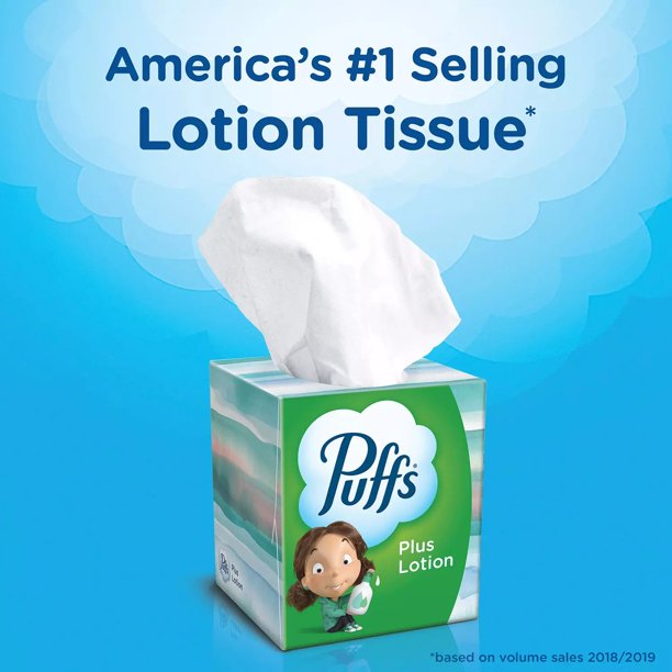 Puffs Plus Lotion Facial Tissues (72 tissues/cube, 12 mega cubes)