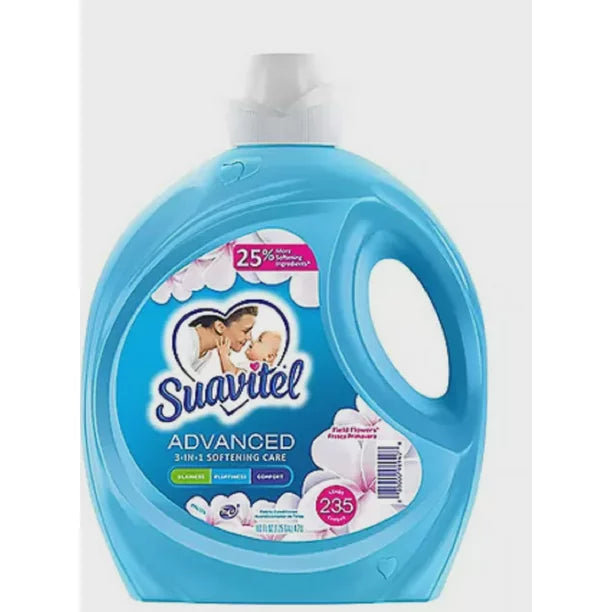 Suavitel Advanced Liquid Fabric Softener, Field Flowers Scent (160 fl. oz., 235 loads)