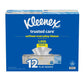 Kleenex Trusted Care Facial Tissues, 12 Flat Boxes, 160 Tissues per Box, 2-Ply (1,920 Total Tissues)