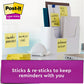 Post-it Notes Super Sticky Pads, 3" x 3", Canary Yellow, 24 Pads, 2,160 Total Sheets
