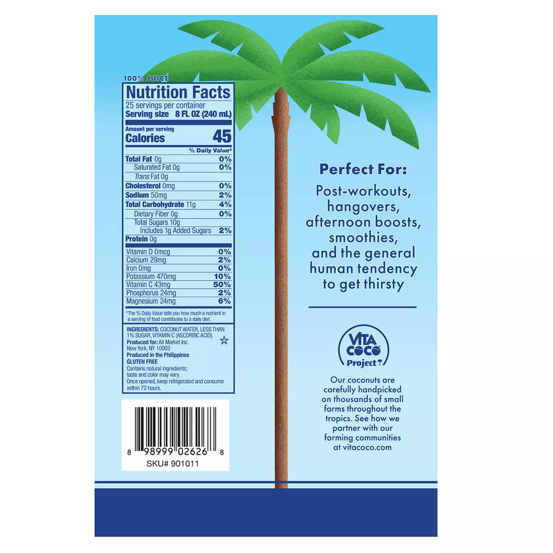 Vita Coco Pure Coconut Water, 6 pk./1L